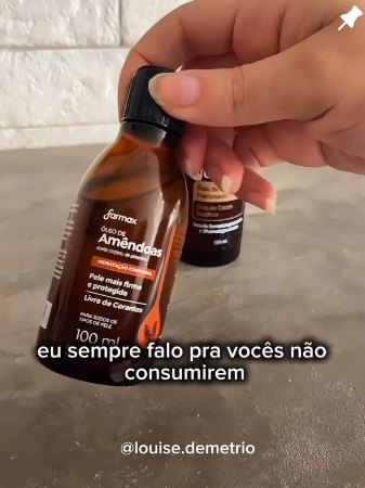 Post do Instagram: cuidados na escolha do óleo vegetal para diluição